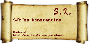 Süss Konstantina névjegykártya